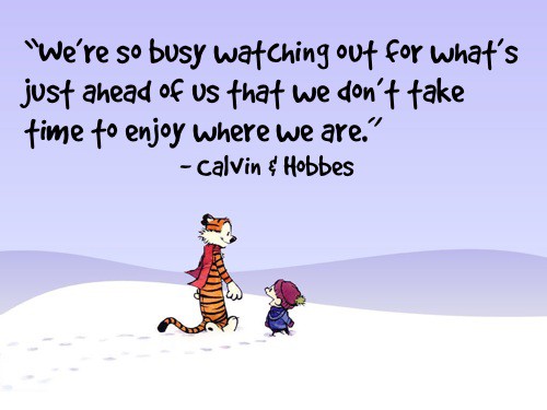 We don't take time to enjoy where we are
