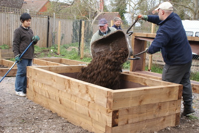 Adding the soil