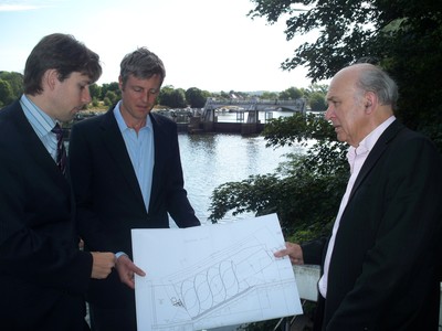 Project manager James Heather with MP Zac Goldsmith